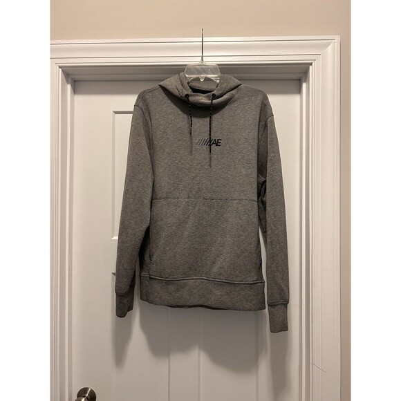 American Eagle Hoodie Men's M Gray Long Sleeve Thick Fleece Performance Pullover - Picture 1 of 4